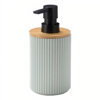 Gestreepte bamboe zeepdispenser