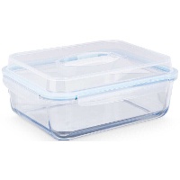 Luchtdichte borosilicaatglas Tupper met handvatten van 4,8 L