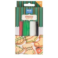 Set van 4 tubes schrijfglazuur in kerstkleuren, 80 g - PME