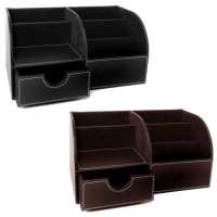 Organisator voor afstandsbedieningen met lederlook 28 x 14,5 x 14,5 cm - 5 compartimenten