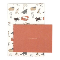Briefpapier met enveloppen met vriendelijke katjes - 6 stuks