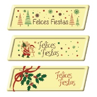 Bord van witte chocolade met 'Fijne feestdagen' - 66 eenheden