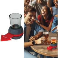 Draaiende pijlspel met 10 cm drinkglas