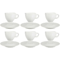 Porseleinen koffiekopje van 120 ml met schotel - 6 diensten