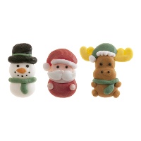 Assortiment van Kerstsierfiguren van Suiker 3,5 cm - Dekora - 48 Stuks