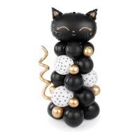 Boeket van zwarte kat ballonnen - PartyDeco - 62 st.