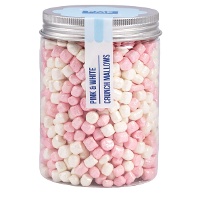 Sprinkles van knapperige mini-marshmallows, wit en parelmoerroze, 87 g - PME