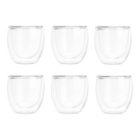 Set van 6 dubbelwandige glazen - 246 ml (borosilicaat)