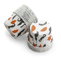 Cupcakevormpjes met snorren en lippen - Pastkolor - 50 stuks