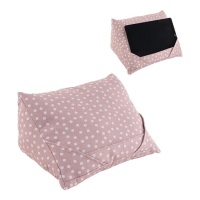 Roze tablet kussen met stippen