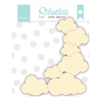 Chipboard van wolken 12 x 13,5 cm - Artis Decor - 1 stuk