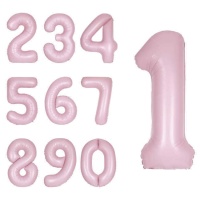 Roze nummerballon van 86,3 cm - Unique - 1 stuk