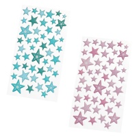 Gekleurde effen sterrenvorm 3D stickers - 1 vel