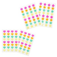 Neonkleurige vormstickers van 1 cm - 4 vellen