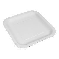 Witte kartonnen vierkante borden - 50 stuks van 20 cm