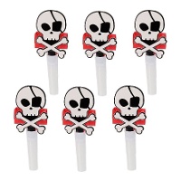 Schedelschedel Piraten Party Blowers - 6 stuks