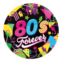 80's Forever borden van 23 cm - 6 stuks