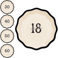 Elegante Verjaardagsborden van 18 cm - 6 stuks