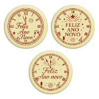 Witte chocoladeplakkaat van Gelukkig Nieuwjaar - 45 stuks