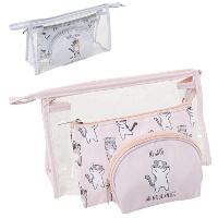 Toilettas met Katten 24 x 15 x 8 cm - 3 stuks