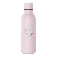 Fles van 0,50 L met roze vlinders