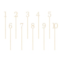 Houten tafelnummermarkers - 10 stuks