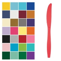 Plastic messen van 19 cm in kleuren - 24 stuks