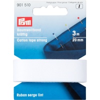 Stevig katoenen band van 2 cm wit - Prym - 3 m