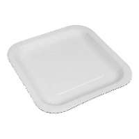 Witte kartonnen vierkante borden van 26 cm - 12 stuks