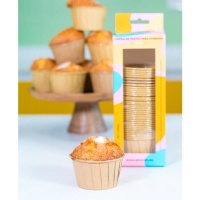 Kraft cupcake capsules van 5 cm - 50 stuks