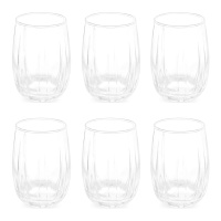 Glazen van 380 ml met strepen - 6 stuks