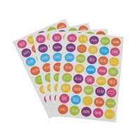 Stickers met berichten op gekleurde cirkels - 4 vellen
