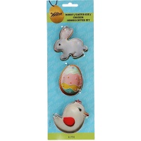 Koekjesuitstekers (konijn, ei en kuiken) - Wilton - 3 stuks