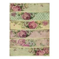 Klevend rijstpapier met rozenranden 29,7 x 42,5 cm - Artis decor - 1 stuk