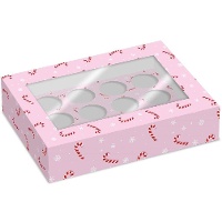 Doos voor 12 candy cane cupcakes - 2 stuks