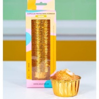 Metallic gouden cupcake capsules van 5 cm - 50 stuks