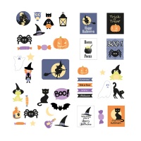 Zelfklevende Halloween Chipboard - 43 stuks