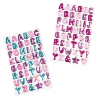 3D Gevulde Letter Stickers - 1 Vel
