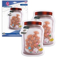 Zip sluitingszakje 24,5 x 16,6 cm pot met boom - 2 stuks