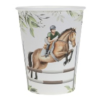 Paard met ruiter bekers 270 ml - 10 stuks