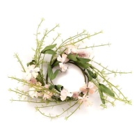 Decoratieve roze kaarskrans van 20 cm
