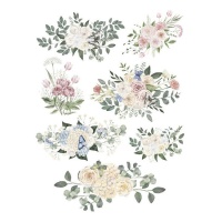 Rijstpapier met bloemencentra van 29,7 x 42 cm - Artis decor - 1 stuk