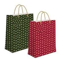 Kerstcadeautas van 32 x 26 x 10 cm met sterren - 1 stuks