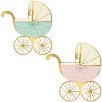Servetten met babywagenontwerp van 14 x 15 cm - 20 stuks