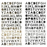 Metallic Letter Stickers van 1 cm - 1 vel