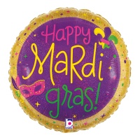 Kleurrijke Mardi Gras Ballon van 46 cm - Grabo