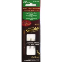 Zwarte gouden naalden voor quilten assortiment nr. 9-10-12 - Clover - 6 stuks