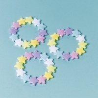 Gekleurde sterren armbanden - 12 stuks