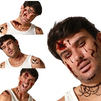 Bloederige moord tijdelijke tatoeages - 1 stuk