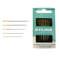Wolnaalden met verschillend dikke punten - Fildor - 6 stuks